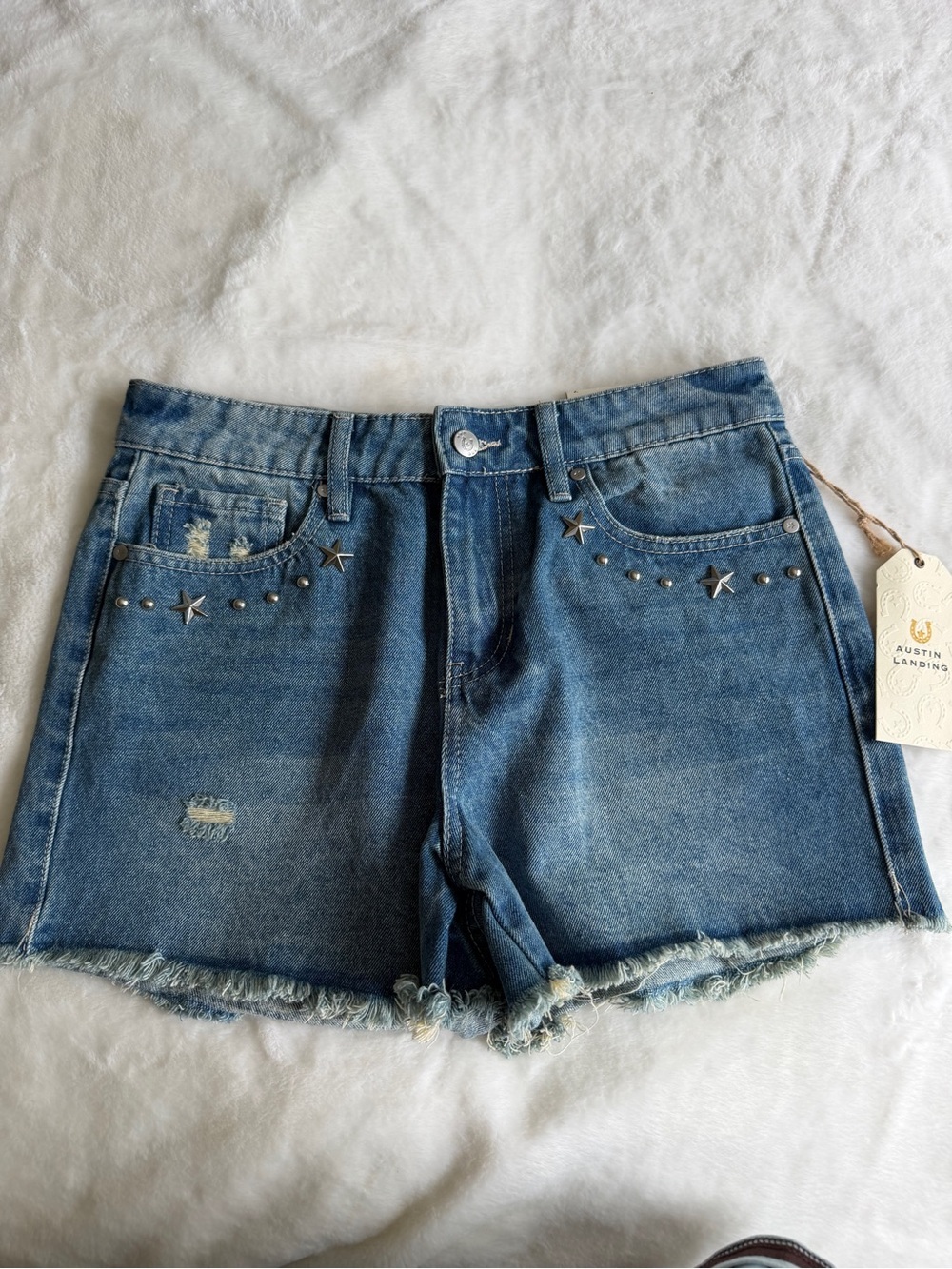 Austin Landing High Rise Denim Shorts Size 7 NWT